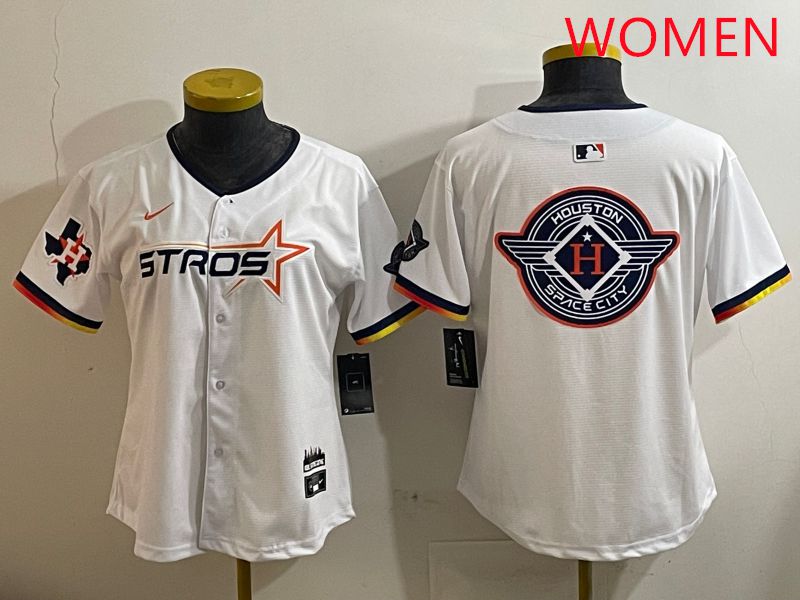 Women Houston Astros Blank White three generations Joint Name Nike 2025 MLB Jersey style 27->women mlb jersey->Women Jersey